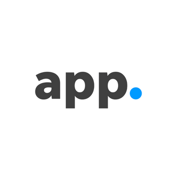 Text 'app.' with a blue dot on a green background